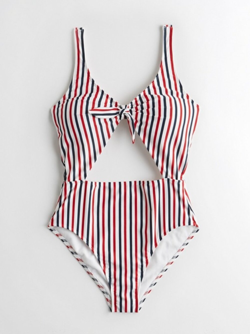 Hollister Striped Cutout One Piece Swimsuit S